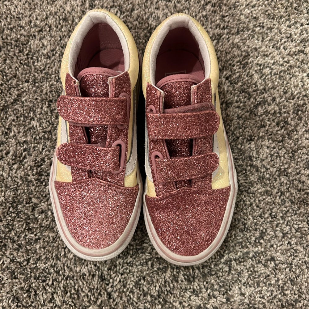 Vans Kids Sparkly Sneakers - Pink and Cream- excellent condition